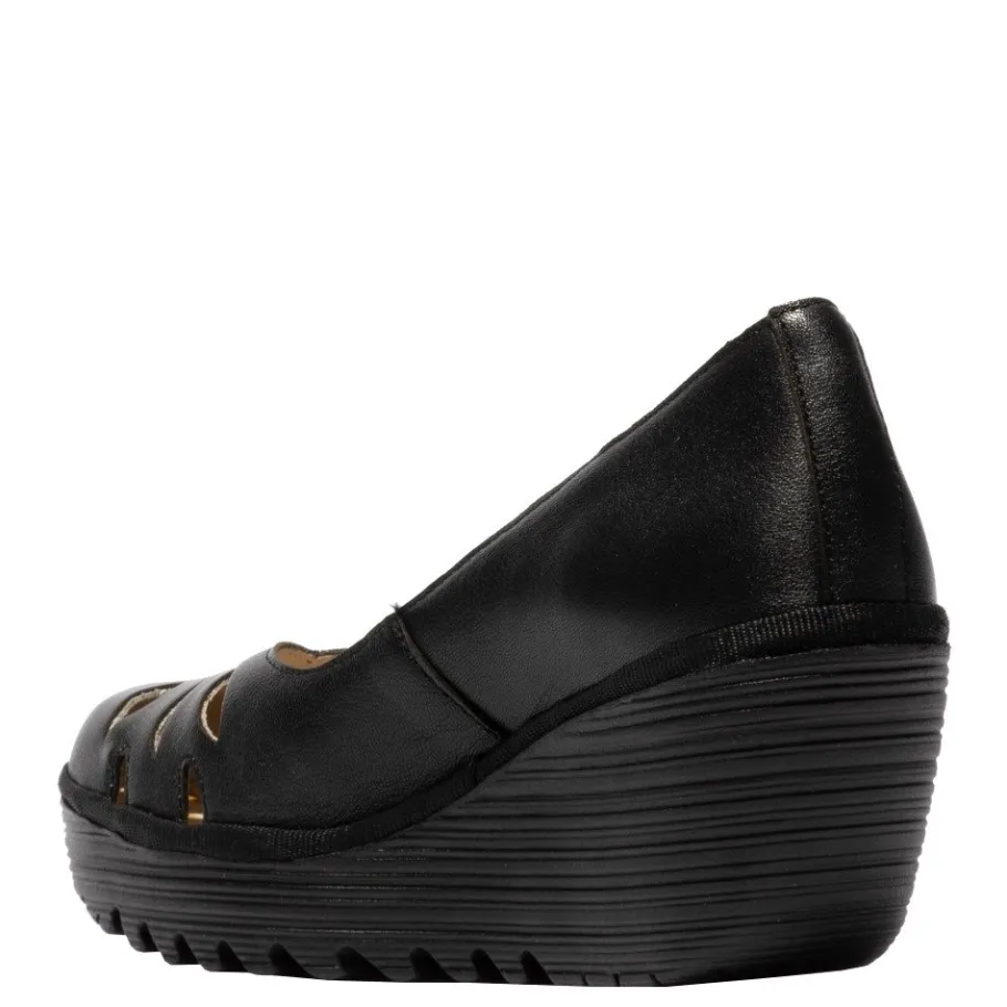 Best Czółenka damskie Fly London YUBI 480 skórzane czarny P501480000 Damskie Półbuty
