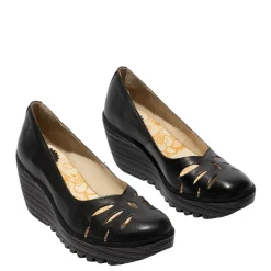 Best Czółenka damskie Fly London YUBI 480 skórzane czarny P501480000 Damskie Półbuty