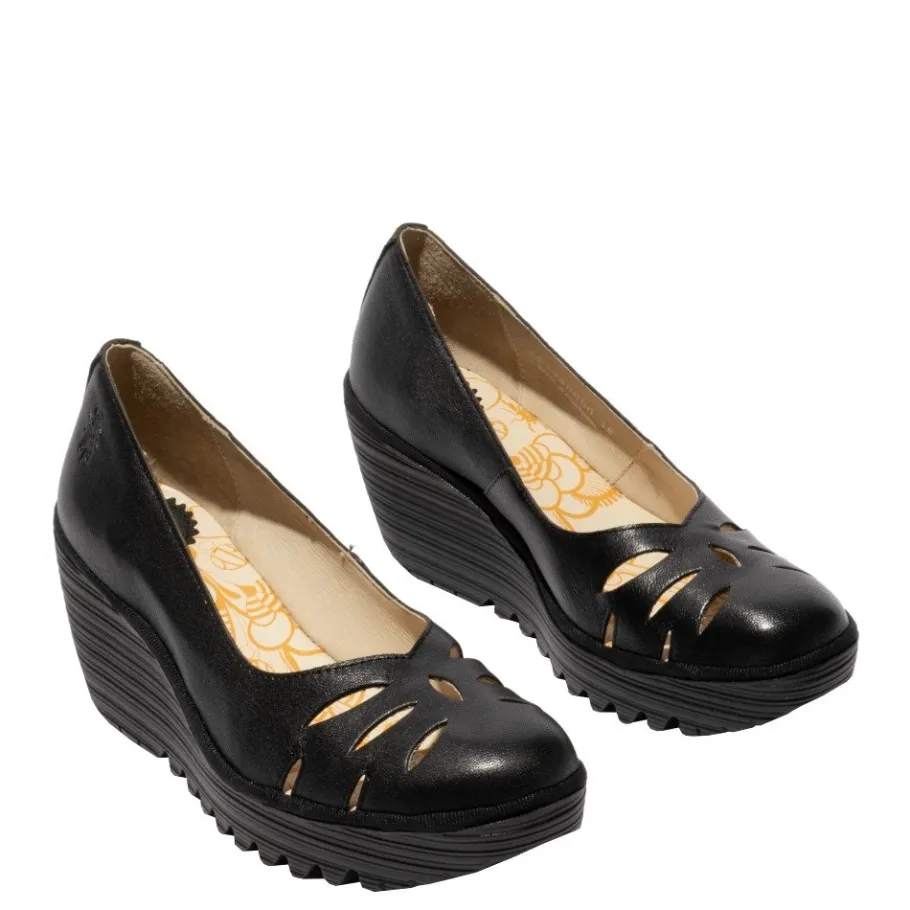 Best Czółenka damskie Fly London YUBI 480 skórzane czarny P501480000 Damskie Półbuty