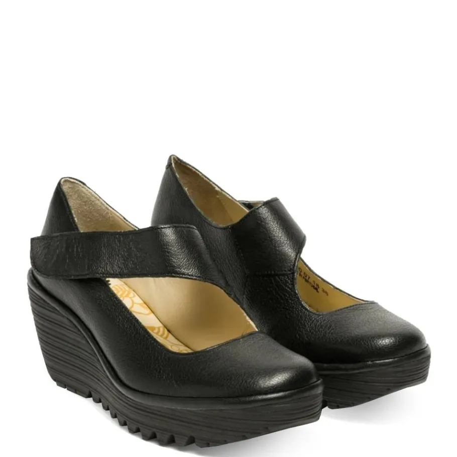 Czółenka damskie Fly London YASI 682 skórzane czarny P500682000 Damskie Czółenka