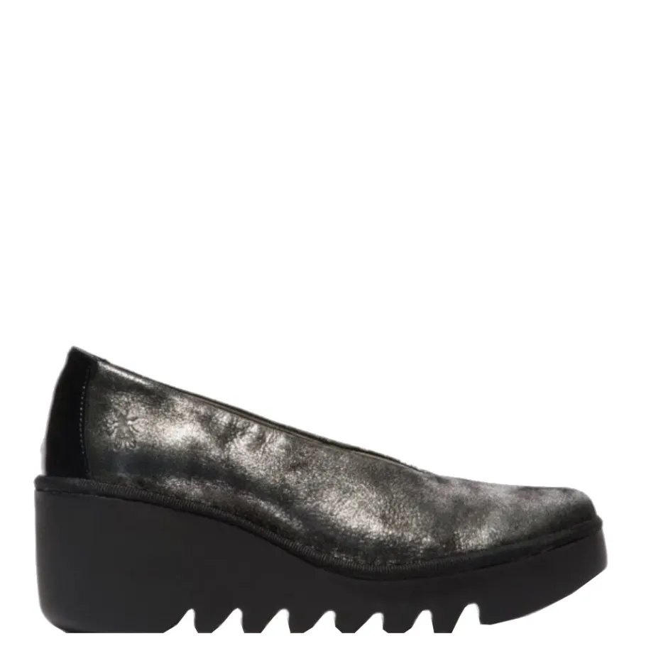Hot Czółenka Fly London BESO 246 Silver/Black Dk. Flash/Atlantis P501246019 Damskie Półbuty