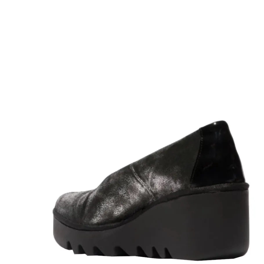 Hot Czółenka Fly London BESO 246 Silver/Black Dk. Flash/Atlantis P501246019 Damskie Półbuty