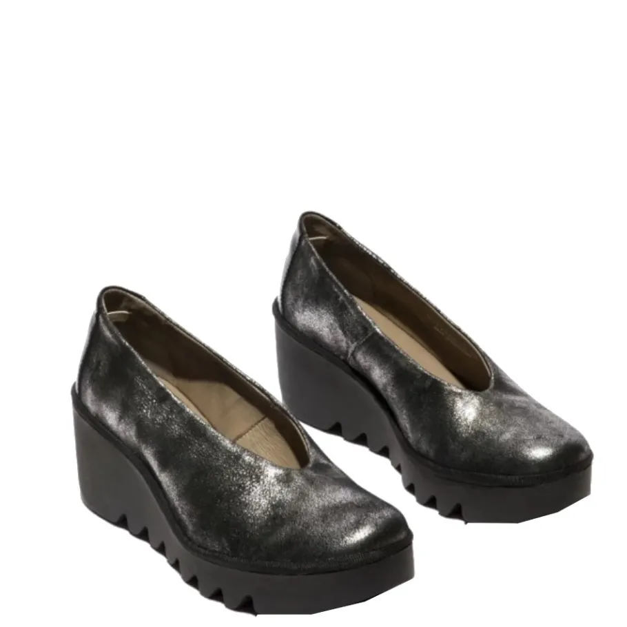Hot Czółenka Fly London BESO 246 Silver/Black Dk. Flash/Atlantis P501246019 Damskie Półbuty