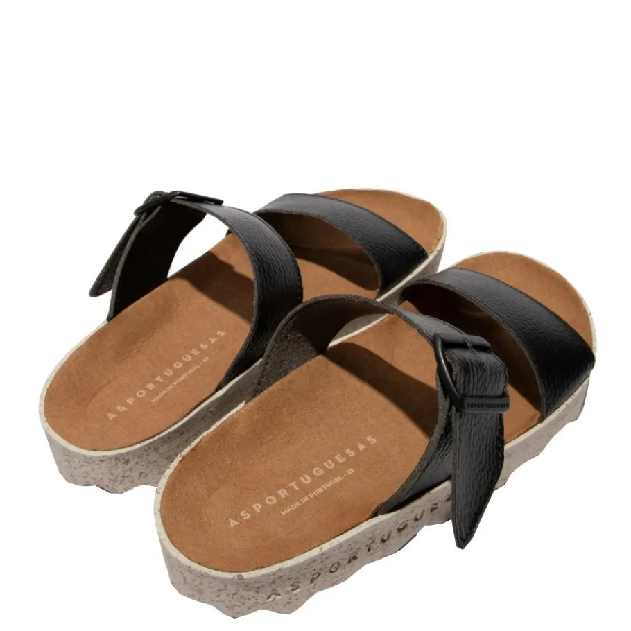New Klapki damskie Asportuguesas COLY L czarny P018225005 Damskie Klapki