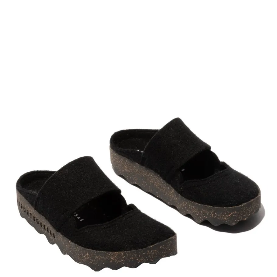 Sale Klapki damskie Asportuguesas CANU L czarny P018185001 Damskie Klapki