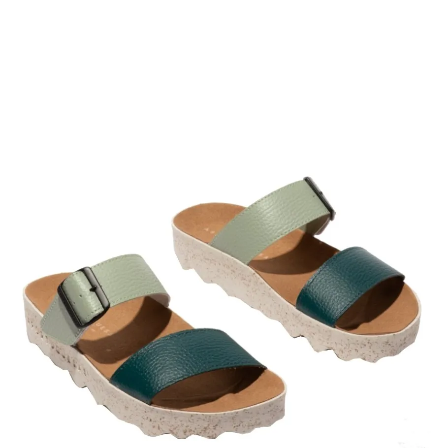 Discount Klapki damskie Asportuguesas COLY L zielony P018225015 Damskie Klapki
