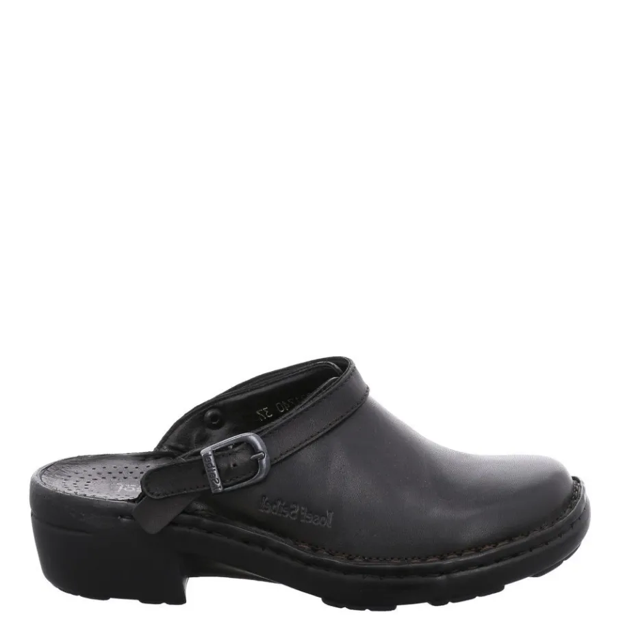 Hot Klapki damskie Josef Seibel BETSY skórzane czarny 95920 23 600 Damskie Klapki