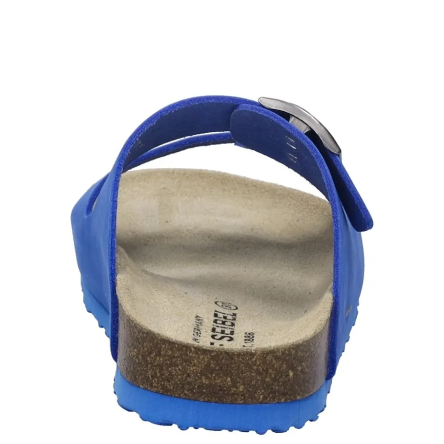 Outlet Klapki damskie Josef Seibel HERMINE 01 skórzane niebieski 64301 10 510 Damskie Sandały
