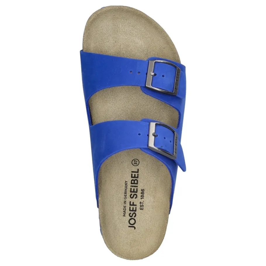 Outlet Klapki damskie Josef Seibel HERMINE 01 skórzane niebieski 64301 10 510 Damskie Sandały