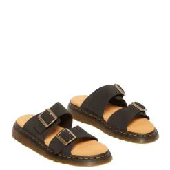 Discount Klapki Dr. Martens JOSEF SLIDE Black EH Suede 41082001 Damskie Klapki|Klapki