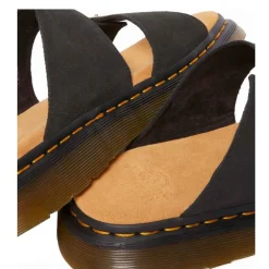 Discount Klapki Dr. Martens JOSEF SLIDE Black EH Suede 41082001 Damskie Klapki|Klapki