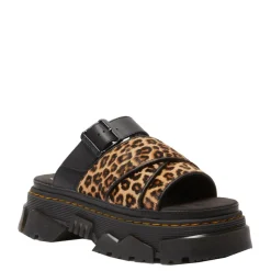 New Klapki Dr. Martens MATTISON SLIDE Light Tan Mini Leopard Spot Hair On 41110200 Damskie Klapki