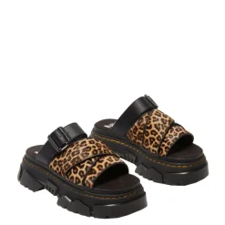 New Klapki Dr. Martens MATTISON SLIDE Light Tan Mini Leopard Spot Hair On 41110200 Damskie Klapki