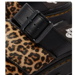 New Klapki Dr. Martens MATTISON SLIDE Light Tan Mini Leopard Spot Hair On 41110200 Damskie Klapki