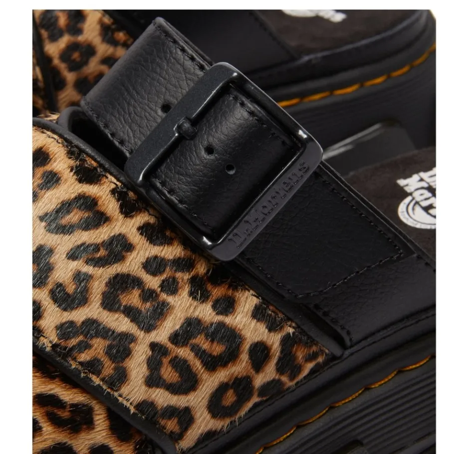 New Klapki Dr. Martens MATTISON SLIDE Light Tan Mini Leopard Spot Hair On 41110200 Damskie Klapki