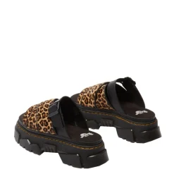 New Klapki Dr. Martens MATTISON SLIDE Light Tan Mini Leopard Spot Hair On 41110200 Damskie Klapki