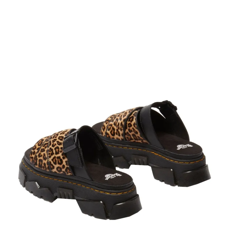 New Klapki Dr. Martens MATTISON SLIDE Light Tan Mini Leopard Spot Hair On 41110200 Damskie Klapki