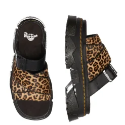 New Klapki Dr. Martens MATTISON SLIDE Light Tan Mini Leopard Spot Hair On 41110200 Damskie Klapki