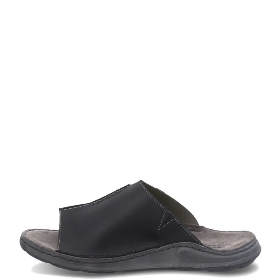 Sale Klapki męskie Josef Seibel MAVERICK 03 skórzane czarny 27103 66 100 Damskie Klapki