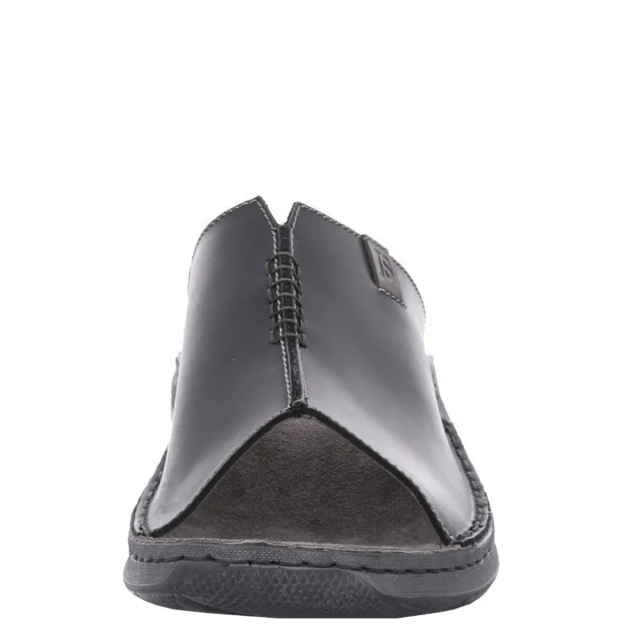 Sale Klapki męskie Josef Seibel MAVERICK 03 skórzane czarny 27103 66 100 Damskie Klapki