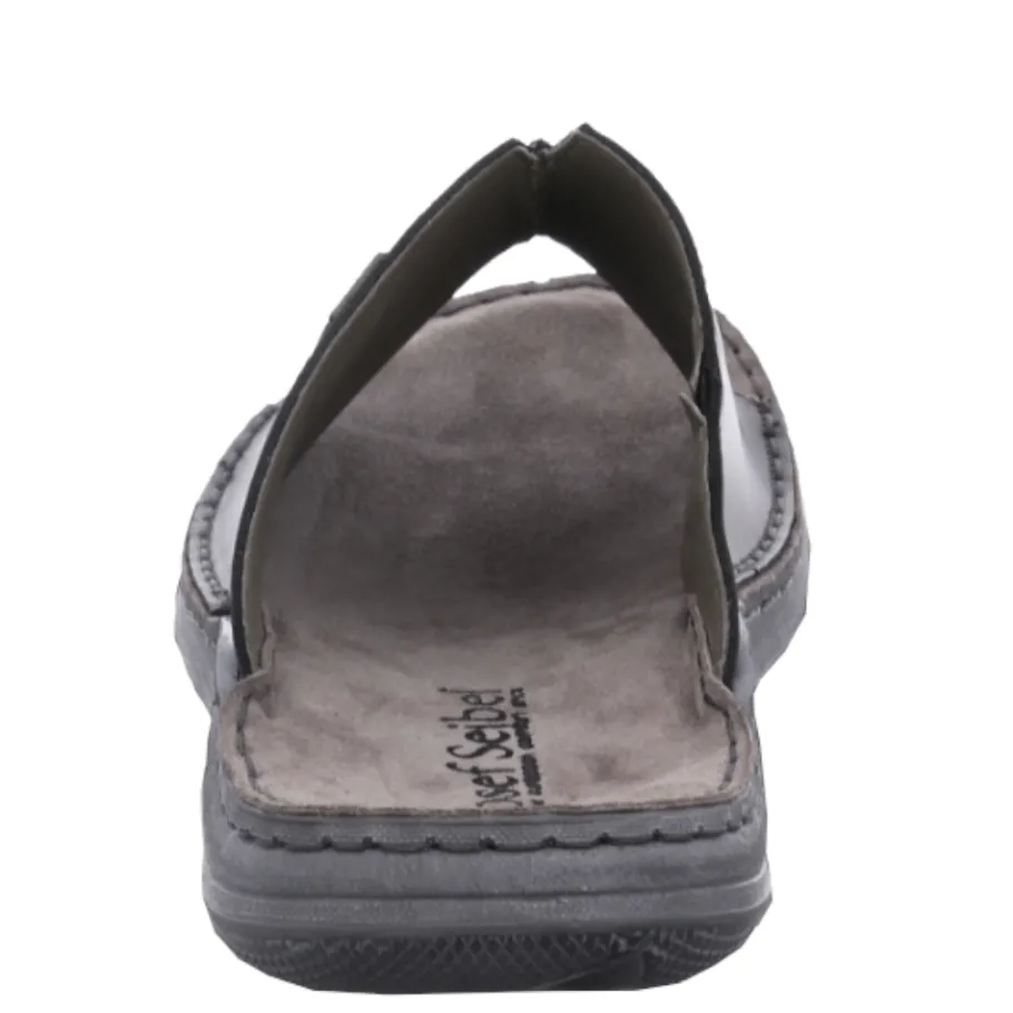 Sale Klapki męskie Josef Seibel MAVERICK 03 skórzane czarny 27103 66 100 Damskie Klapki