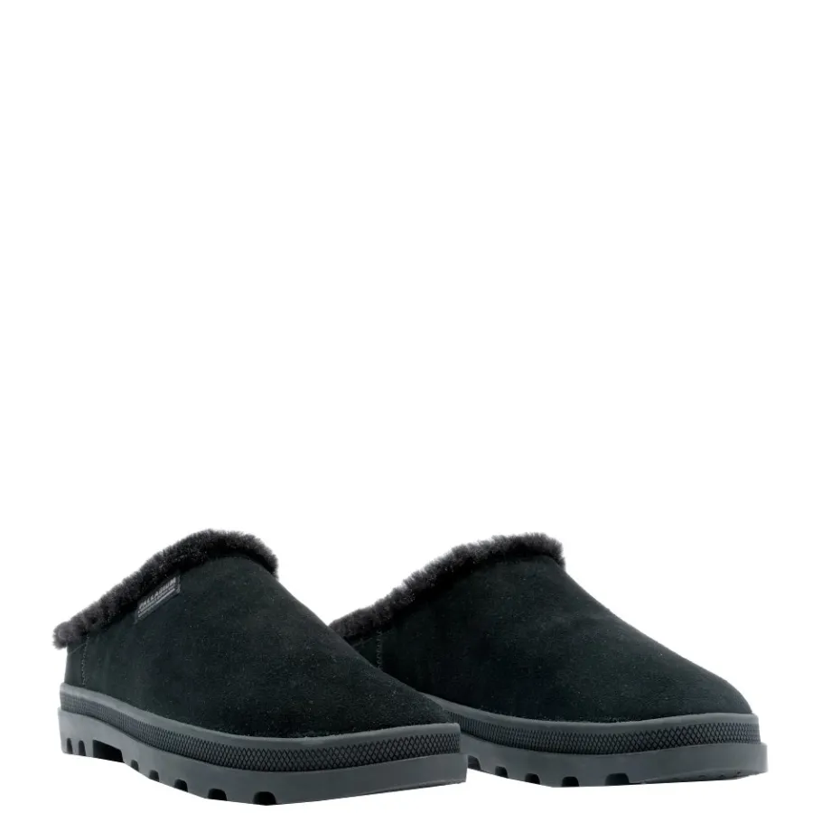 Clearance Klapki Palladium PALLADUNE MULE WARM skórzane czarny 74337-008 Damskie Półbuty