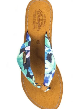 Clearance Klapki Wrangler FLIPPY HIPPY Blue Green Flower WL141546-248 Damskie Klapki