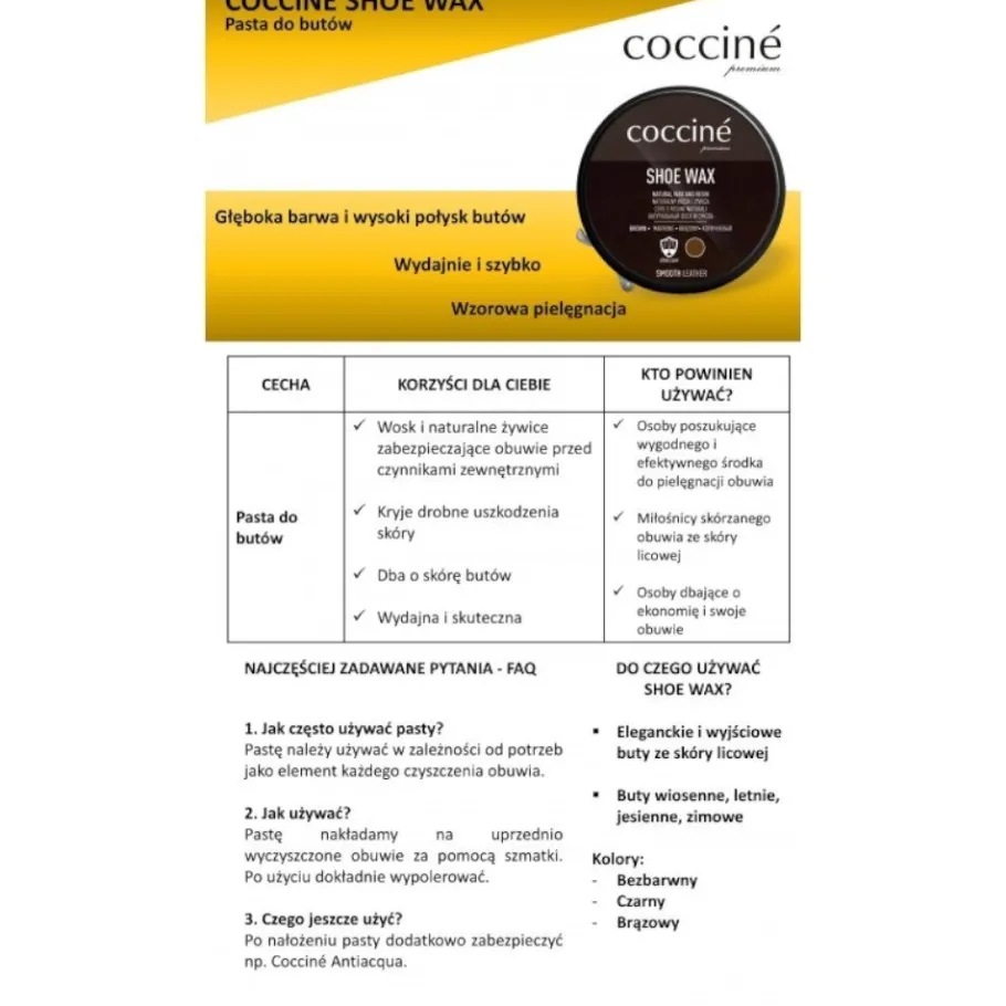 Sale Pasta do skóry licowej naturalny wosk i żywica nadaje barwę i połysk SHOE WAX (40 g) Akcesoria|Do Pielęgnacji