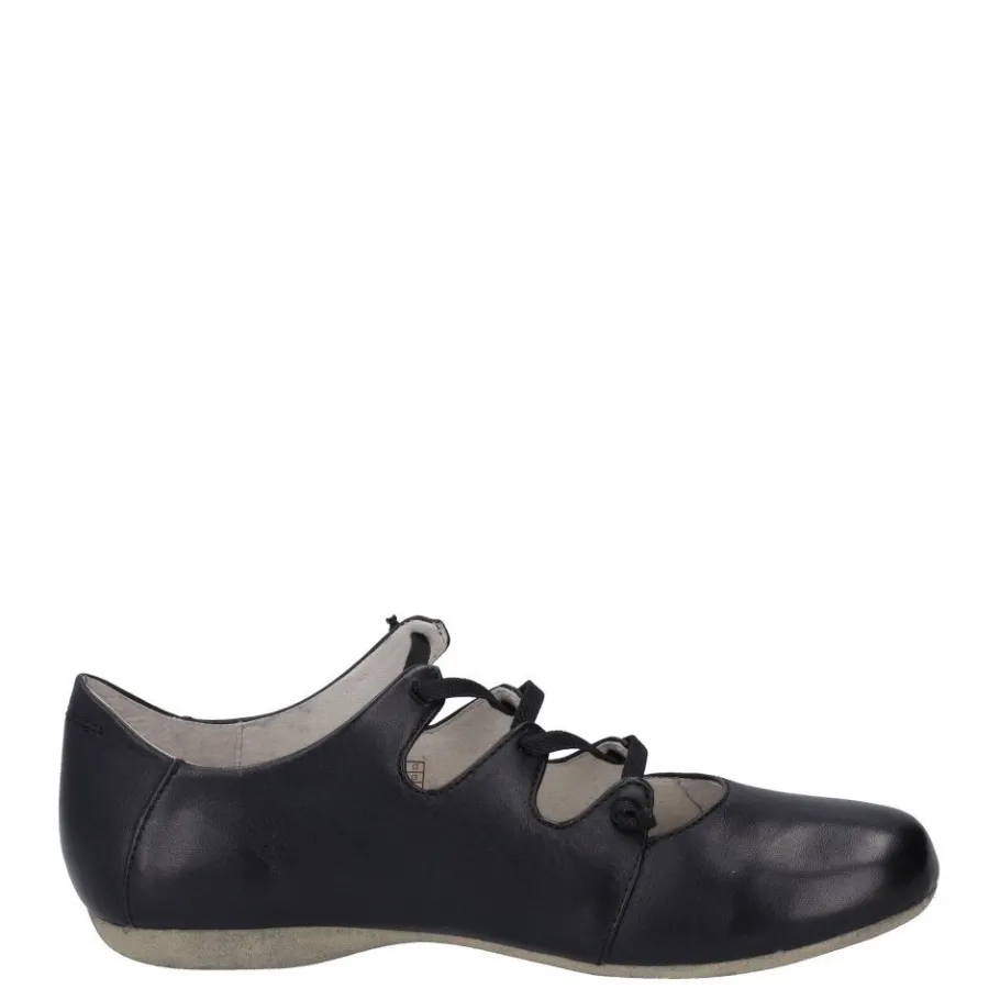 Outlet Półbuty damskie Josef Seibel FIONA 04 skórzane czarny 87204 971 600 Damskie Balerinki|Półbuty