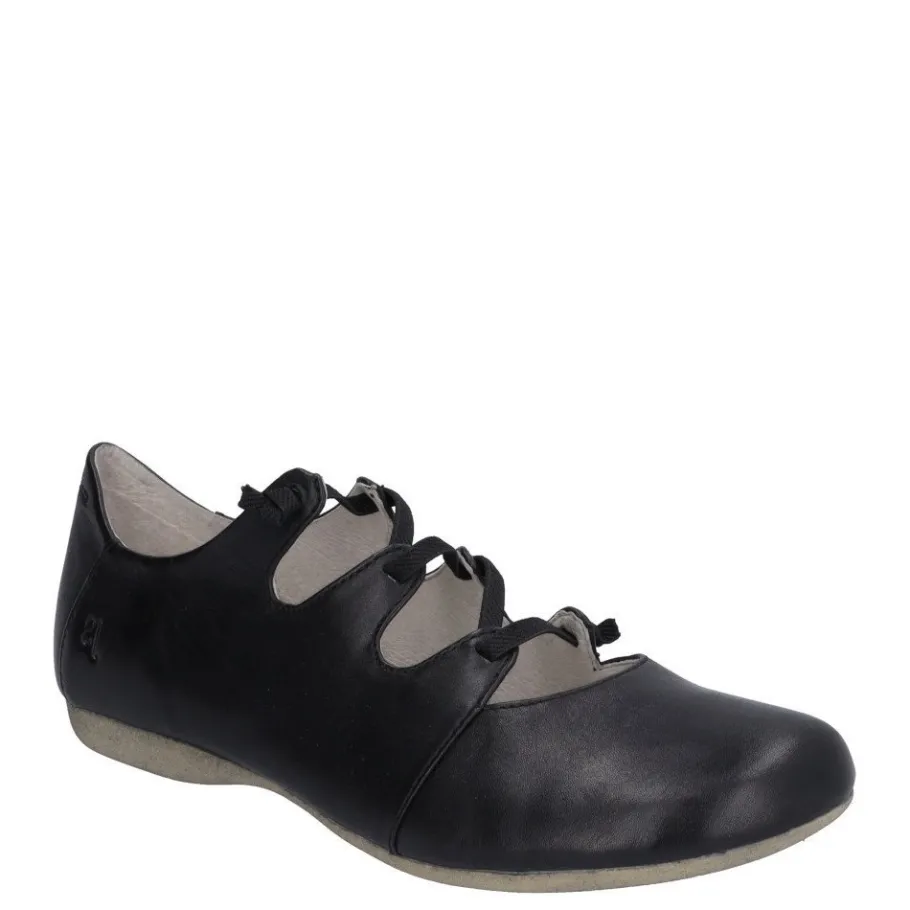 Outlet Półbuty damskie Josef Seibel FIONA 04 skórzane czarny 87204 971 600 Damskie Balerinki|Półbuty