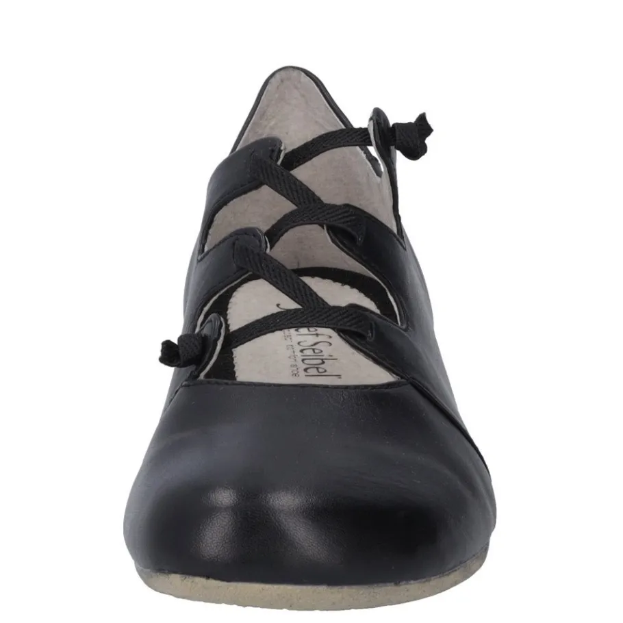 Outlet Półbuty damskie Josef Seibel FIONA 04 skórzane czarny 87204 971 600 Damskie Balerinki|Półbuty