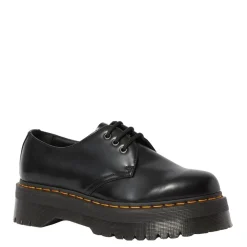 Sale Półbuty Dr. Martens 1461 QUAD PLATFORM Black Polished Smooth 25567001 Damskie Półbuty|Półbuty