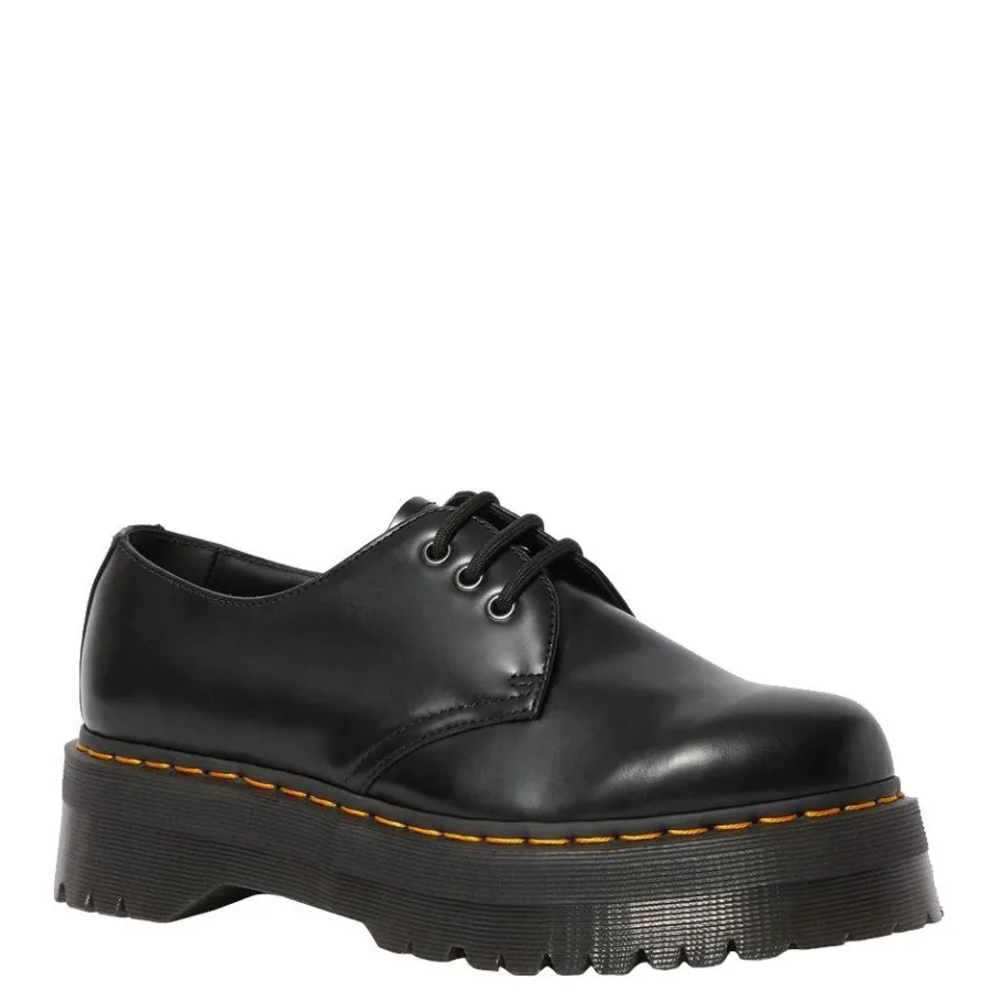Sale Półbuty Dr. Martens 1461 QUAD PLATFORM Black Polished Smooth 25567001 Damskie Półbuty|Półbuty