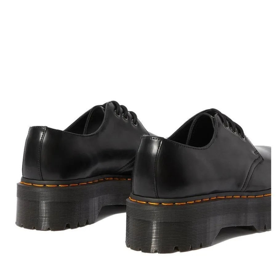 Sale Półbuty Dr. Martens 1461 QUAD PLATFORM Black Polished Smooth 25567001 Damskie Półbuty|Półbuty