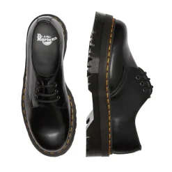 Sale Półbuty Dr. Martens 1461 QUAD PLATFORM Black Polished Smooth 25567001 Damskie Półbuty|Półbuty