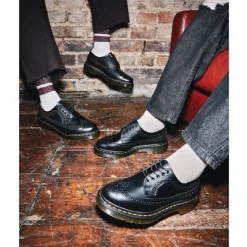 New Półbuty Dr. Martens 3989 YS Black Smooth 22210001 Damskie Półbuty|Półbuty