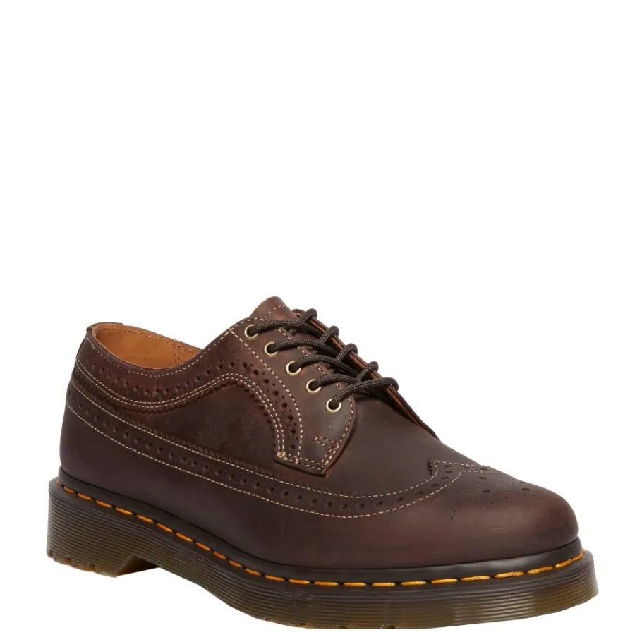 Hot Półbuty Dr. Martens 3989 YS Brogue Dark Brown Crazy Horse 40553201 Damskie Półbuty|Półbuty