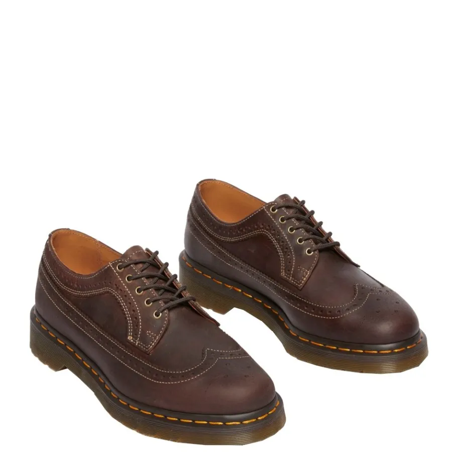 Hot Półbuty Dr. Martens 3989 YS Brogue Dark Brown Crazy Horse 40553201 Damskie Półbuty|Półbuty