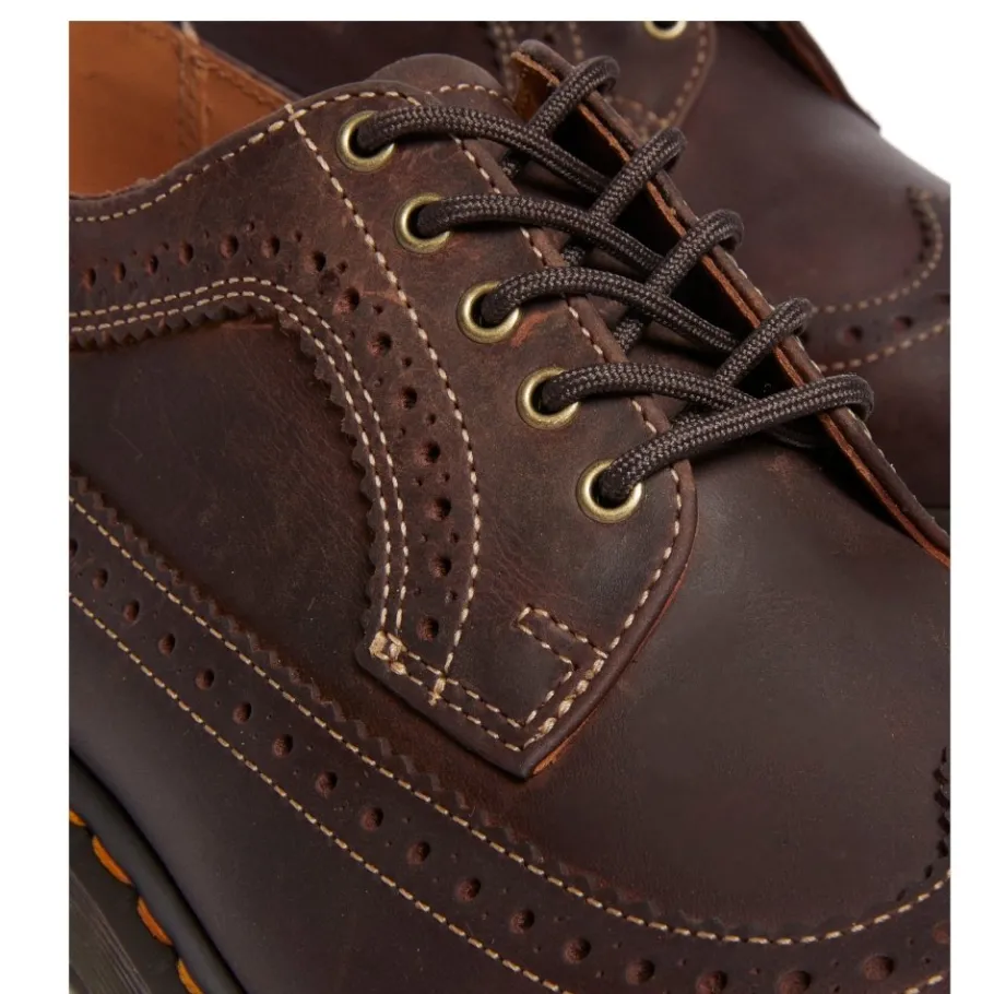 Hot Półbuty Dr. Martens 3989 YS Brogue Dark Brown Crazy Horse 40553201 Damskie Półbuty|Półbuty