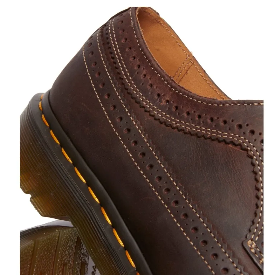 Hot Półbuty Dr. Martens 3989 YS Brogue Dark Brown Crazy Horse 40553201 Damskie Półbuty|Półbuty