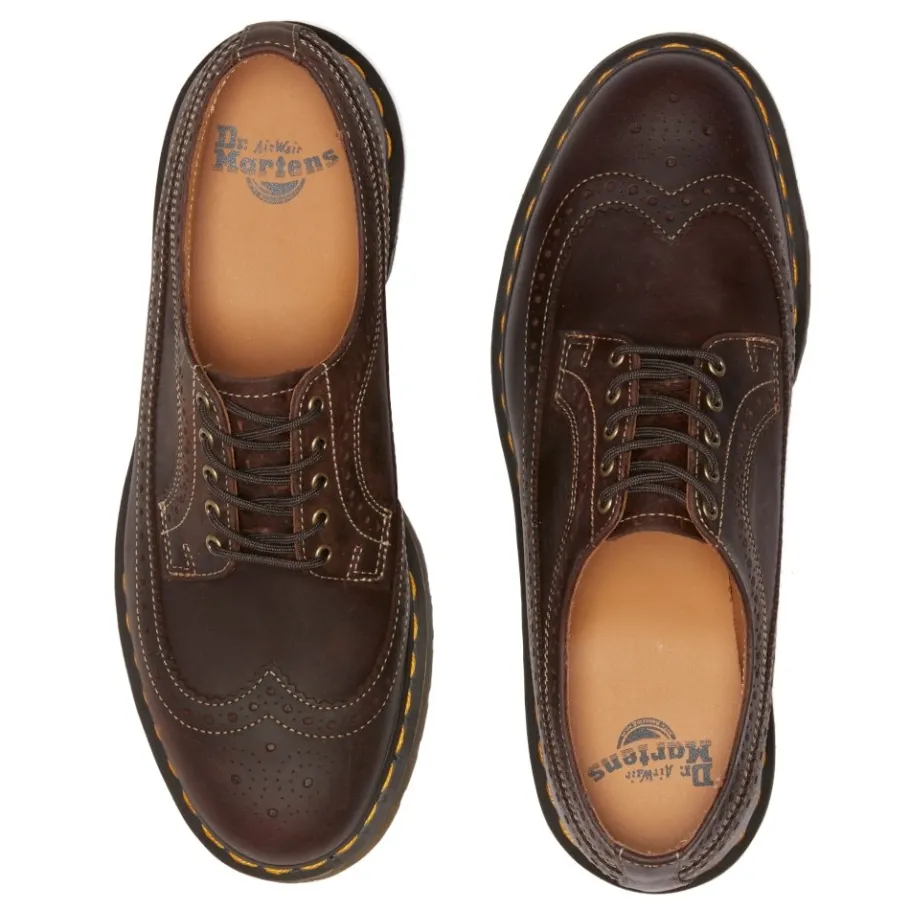 Hot Półbuty Dr. Martens 3989 YS Brogue Dark Brown Crazy Horse 40553201 Damskie Półbuty|Półbuty