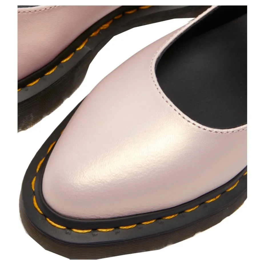 Online Półbuty Dr. Martens ELPHIE MJ MARY JANE Powder Pink+Gold Shift Leather 41092650 Damskie Półbuty|Balerinki
