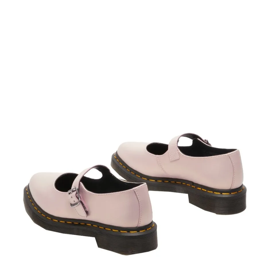 Online Półbuty Dr. Martens ELPHIE MJ MARY JANE Powder Pink+Gold Shift Leather 41092650 Damskie Półbuty|Balerinki