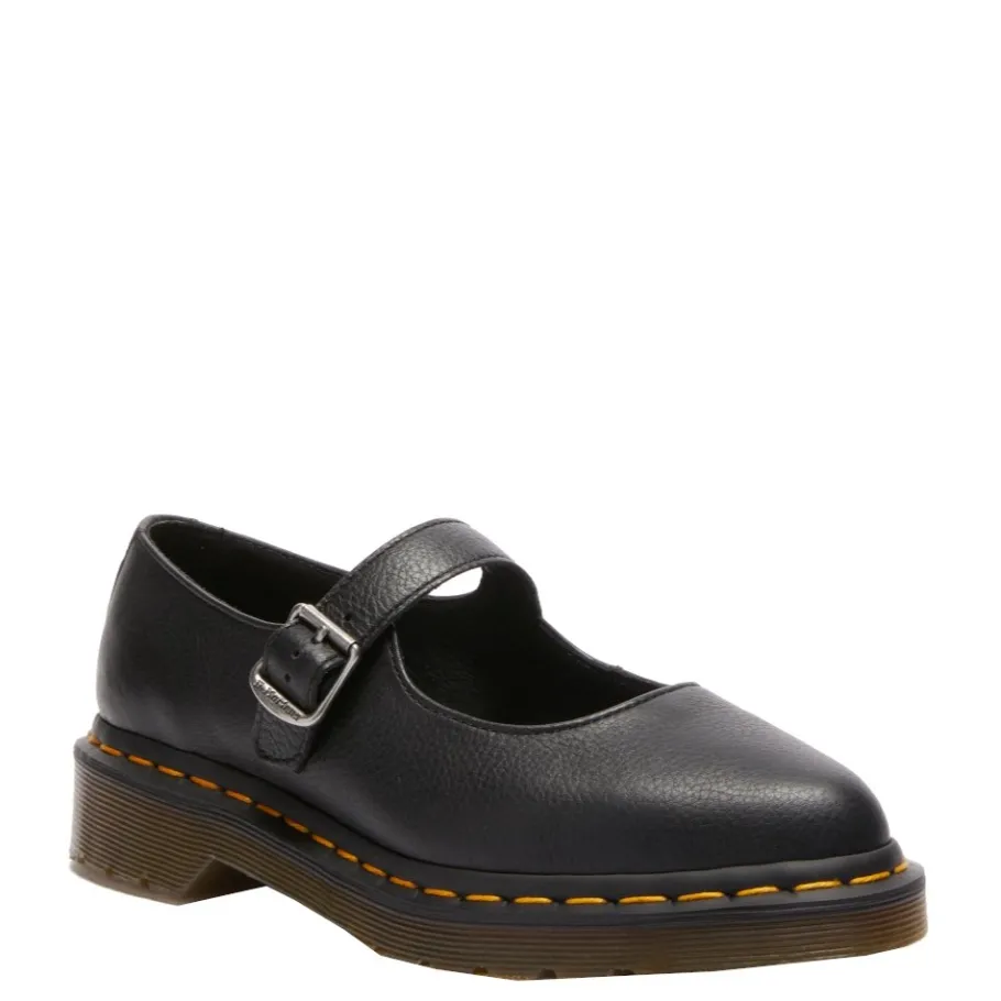 New Półbuty Dr. Martens ELPHIE MJ MARY JANE Black Virginia 40685001 Damskie Półbuty