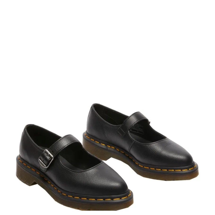 New Półbuty Dr. Martens ELPHIE MJ MARY JANE Black Virginia 40685001 Damskie Półbuty