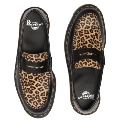 Best Półbuty Dr. Martens PENTON Black+Light Tan Smooth+Mini Leopard Spot Hair On 41186001 Damskie Półbuty|Półbuty