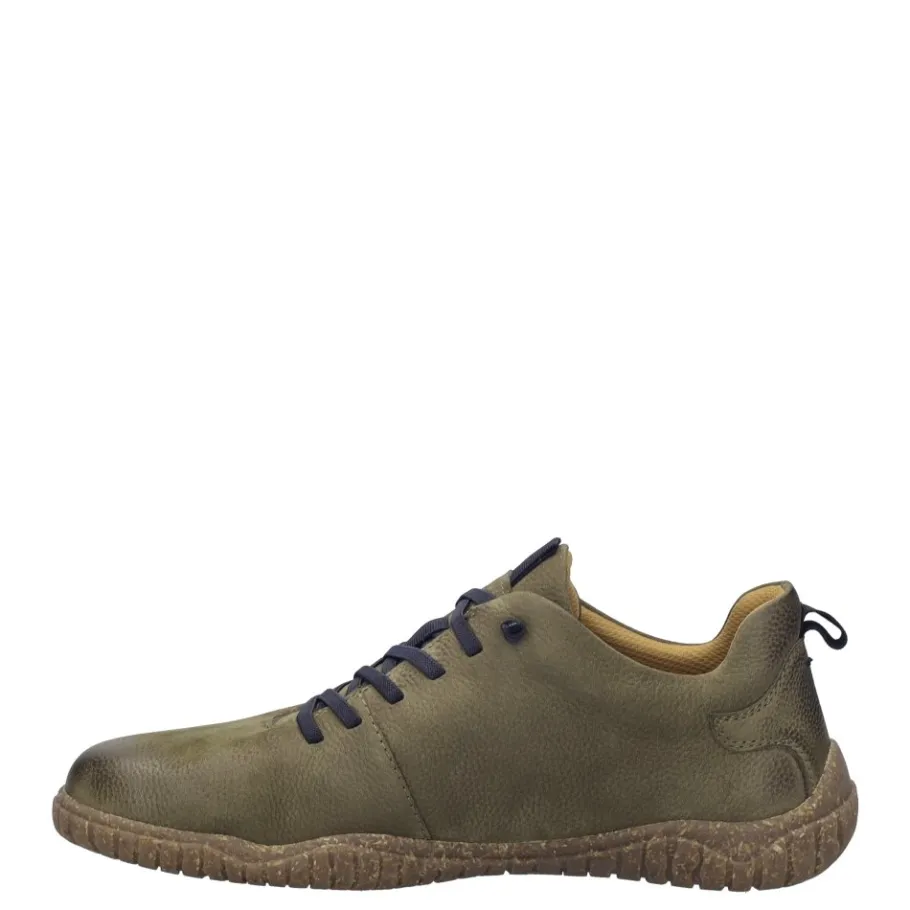 Outlet Półbuty męskie Josef Seibel Wallace 04 skórzane zielony 20704 TE869 630 Męskie Półbuty