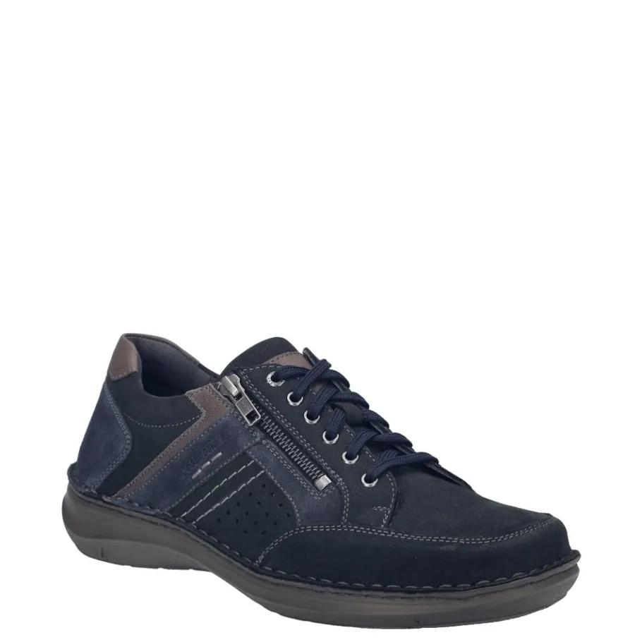 Sale Półbuty męskie Josef Seibel NEW ANVERS 87 skórzane niebieski 44987 TE071 506 Męskie Półbuty