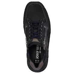 Sale Półbuty męskie Josef Seibel NEW ANVERS 87 skórzane niebieski 44987 TE071 506 Męskie Półbuty