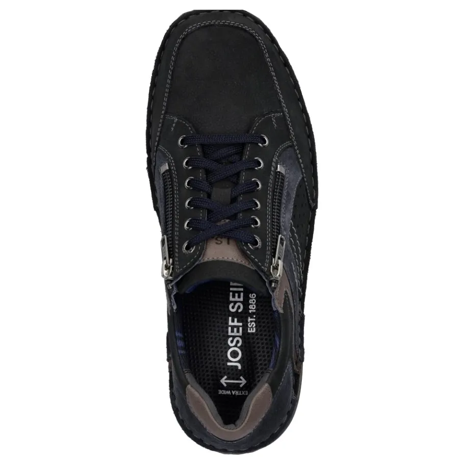 Sale Półbuty męskie Josef Seibel NEW ANVERS 87 skórzane niebieski 44987 TE071 506 Męskie Półbuty